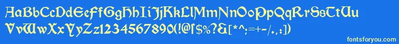 Morrisromanblack Font – Yellow Fonts on Blue Background
