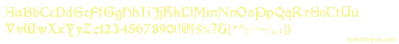 Morrisromanblack-fontti – keltaiset fontit valkoisella taustalla