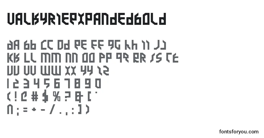 ValkyrieExpandedBold-fontti – aakkoset, numerot, erikoismerkit
