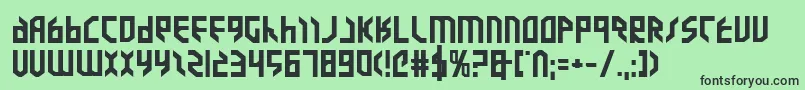 Шрифт ValkyrieExpandedBold – чёрные шрифты на зелёном фоне