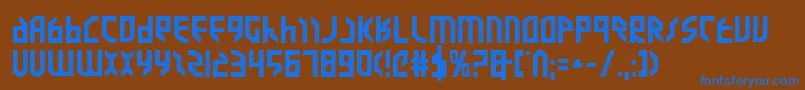 フォントValkyrieExpandedBold – 茶色の背景に青い文字