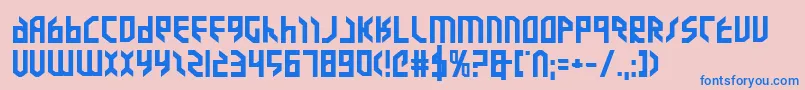 フォントValkyrieExpandedBold – ピンクの背景に青い文字