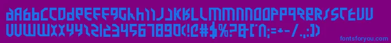 フォントValkyrieExpandedBold – 紫色の背景に青い文字