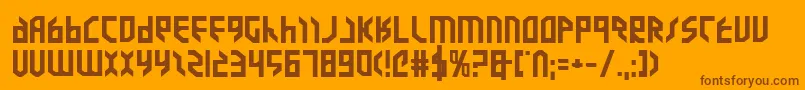 ValkyrieExpandedBold-fontti – ruskeat fontit oranssilla taustalla