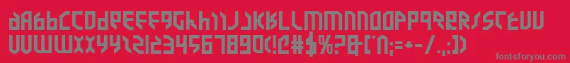 フォントValkyrieExpandedBold – 赤い背景に灰色の文字