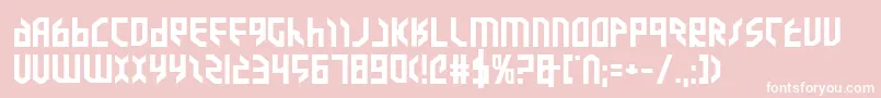 ValkyrieExpandedBold-fontti – valkoiset fontit vaaleanpunaisella taustalla