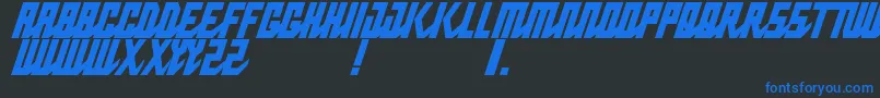 PabloNormalnarrowitalic Font – Blue Fonts on Black Background