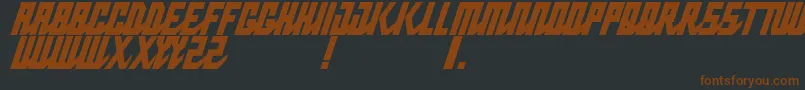 PabloNormalnarrowitalic-fontti – ruskeat fontit mustalla taustalla