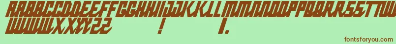 PabloNormalnarrowitalic Font – Brown Fonts on Green Background