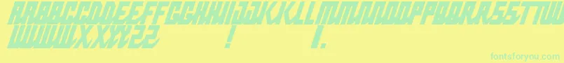 PabloNormalnarrowitalic Font – Green Fonts on Yellow Background