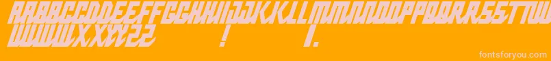 PabloNormalnarrowitalic Font – Pink Fonts on Orange Background