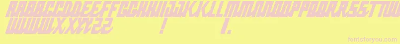 PabloNormalnarrowitalic Font – Pink Fonts on Yellow Background