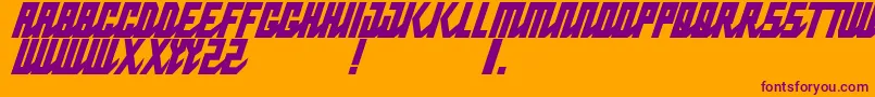 PabloNormalnarrowitalic Font – Purple Fonts on Orange Background