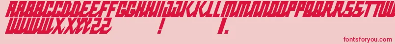 Czcionka PabloNormalnarrowitalic – czerwone czcionki na różowym tle
