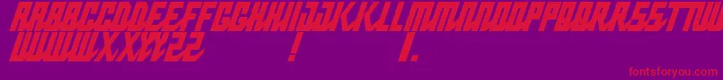 PabloNormalnarrowitalic-Schriftart – Rote Schriften auf violettem Hintergrund