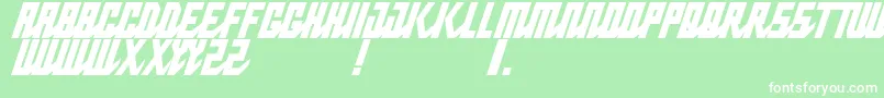 フォントPabloNormalnarrowitalic – 緑の背景に白い文字