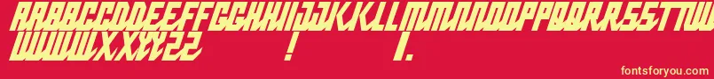 PabloNormalnarrowitalic Font – Yellow Fonts on Red Background