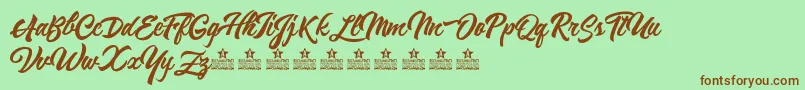 ReminiscentDrivePersonalUse Font – Brown Fonts on Green Background