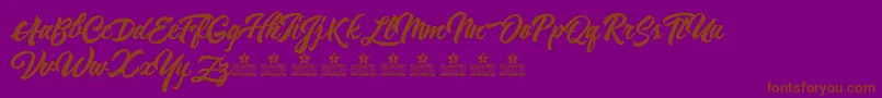 ReminiscentDrivePersonalUse Font – Brown Fonts on Purple Background