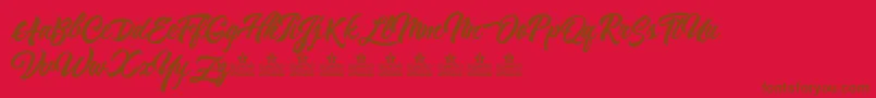 ReminiscentDrivePersonalUse-fontti – ruskeat fontit punaisella taustalla