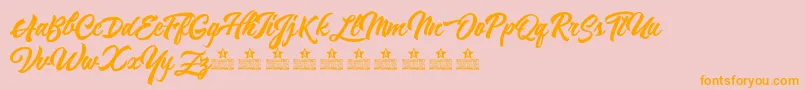 ReminiscentDrivePersonalUse Font – Orange Fonts on Pink Background