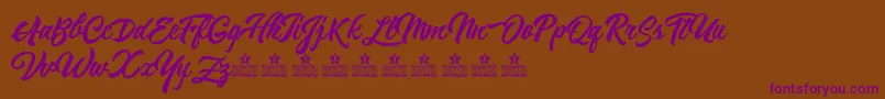 ReminiscentDrivePersonalUse Font – Purple Fonts on Brown Background