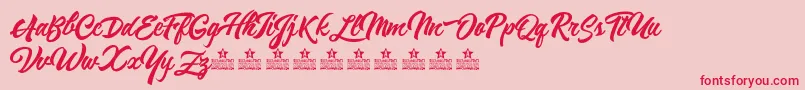 ReminiscentDrivePersonalUse Font – Red Fonts on Pink Background