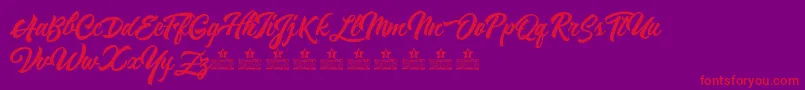 ReminiscentDrivePersonalUse Font – Red Fonts on Purple Background