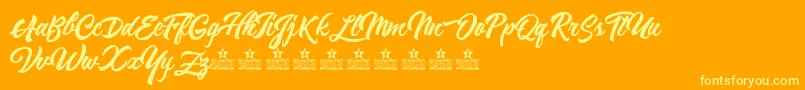 ReminiscentDrivePersonalUse Font – Yellow Fonts on Orange Background