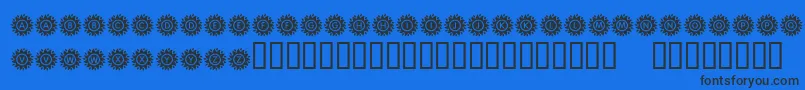 KrBlazingSun-Schriftart – Schwarze Schriften auf blauem Hintergrund