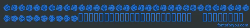 Czcionka KrBlazingSun – niebieskie czcionki na czarnym tle