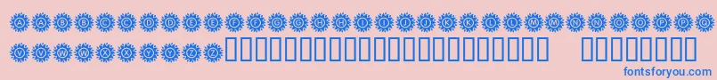 フォントKrBlazingSun – ピンクの背景に青い文字