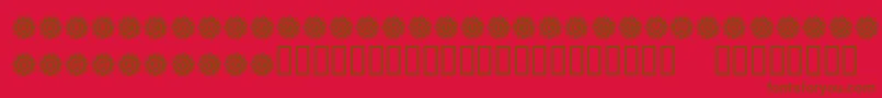 KrBlazingSun-Schriftart – Braune Schriften auf rotem Hintergrund