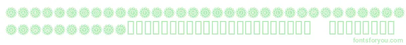 Fonte KrBlazingSun – fontes verdes em um fundo branco