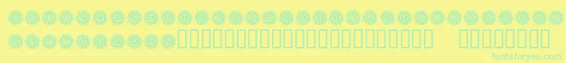 Czcionka KrBlazingSun – zielone czcionki na żółtym tle
