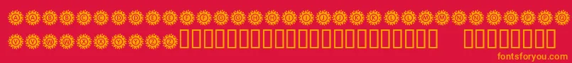 Подробнее о шрифте KrBlazingSun Шрифт KrBlazingSun – оранжевые шрифты на красном фоне