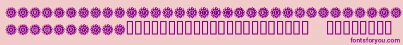 Fonte KrBlazingSun – fontes roxas em um fundo rosa