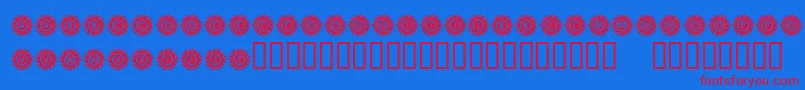 Czcionka KrBlazingSun – czerwone czcionki na niebieskim tle