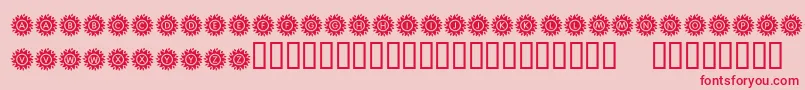 フォントKrBlazingSun – ピンクの背景に赤い文字