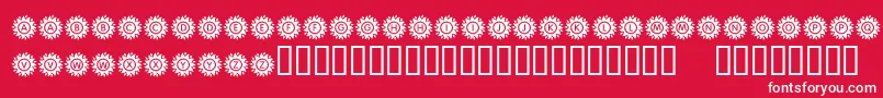 KrBlazingSun-Schriftart – Weiße Schriften auf rotem Hintergrund