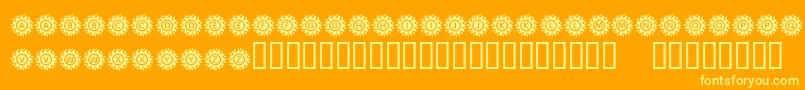 KrBlazingSun-Schriftart – Gelbe Schriften auf orangefarbenem Hintergrund