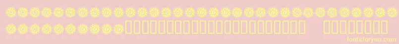 KrBlazingSun-Schriftart – Gelbe Schriften auf rosa Hintergrund