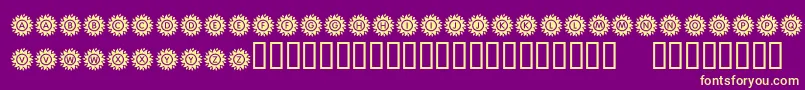 KrBlazingSun Font – Yellow Fonts on Purple Background