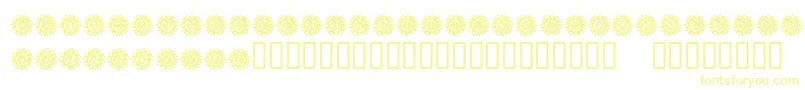 Fonte KrBlazingSun – fontes amarelas em um fundo branco