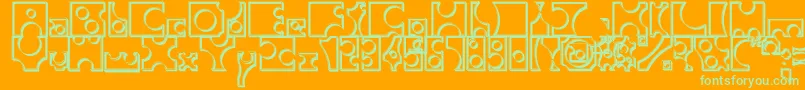 ToolegoWalled-fontti – vihreät fontit oranssilla taustalla