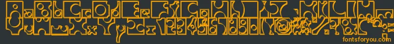 ToolegoWalled-fontti – oranssit fontit mustalla taustalla