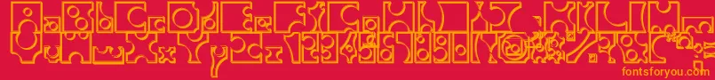 ToolegoWalled Font – Orange Fonts on Red Background