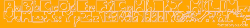 ToolegoWalled-fontti – vaaleanpunaiset fontit oranssilla taustalla