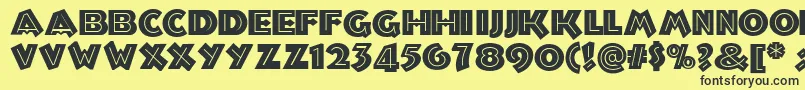 Troglodyte ffy Font – Black Fonts on Yellow Background