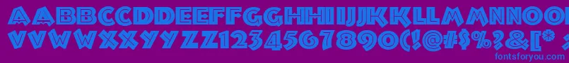 Troglodyte ffy Font – Blue Fonts on Purple Background